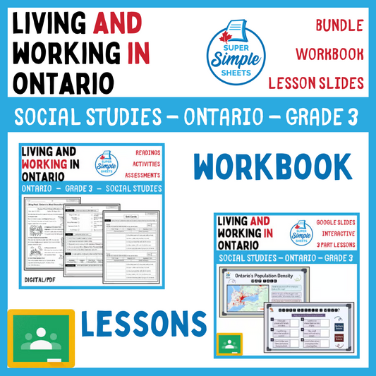 Living and Working in Ontario - Ontario Social Studies Grade 3 - Bundle