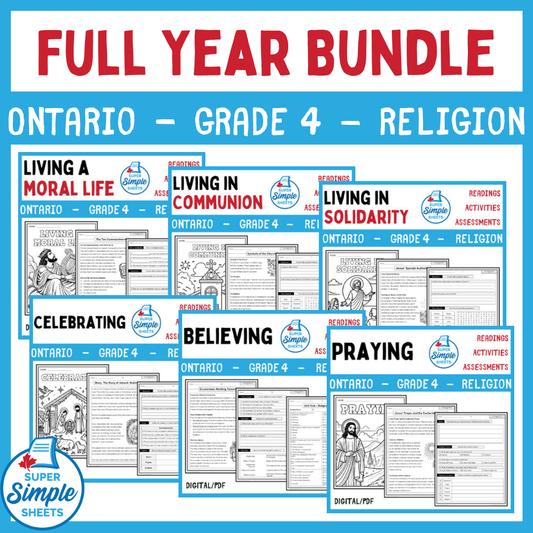 Ontario Catholic Religion - Grade 4 Full Year Bundle