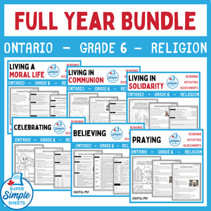 Ontario Catholic Religion - Grade 6 Full Year Bundle