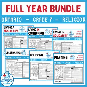 Ontario Catholic Religion - Grade 7 Full Year Bundle