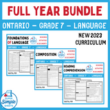 Ontario Grade 7 Language - FULL YEAR BUNDLE - NEW 2023 Curriculum