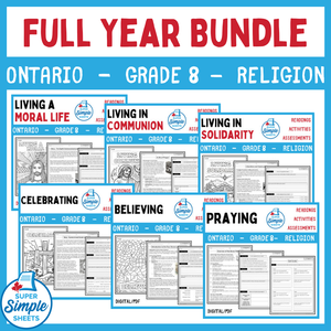 Ontario Catholic Religion - Grade 8 Full Year Bundle