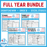 Saskatchewan - Grade 8 - Social Studies - FULL YEAR BUNDLE