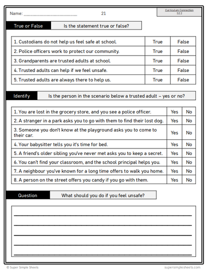 Safety - Grade 2 - Alberta Health and Wellness - Lessons/Workbook Bundle