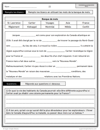 Alberta - Grade 4 Social Studies - French Immersion - FULL YEAR BUNDLE