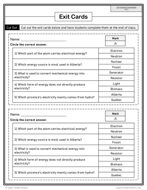 Grade 9 - Alberta Science - FULL YEAR BUNDLE – Super Simple Sheets