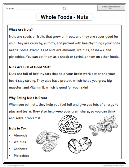Healthy Eating - Grade 1 - Alberta Health and Wellness - Lessons/Workbook Bundle