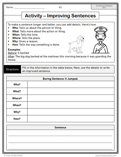 Grade 2 - Composition (Writing) Unit - Ontario Language - Lesson/Workbook Bundle