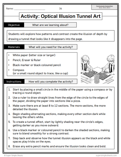 Grade 4 - Visual Arts - Ontario The Arts Curriculum - Lesson/Workbook Bundle