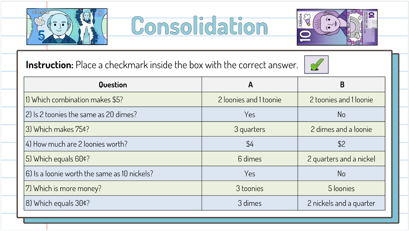 Grade 2 - Financial Literacy Unit - Ontario Math - Lesson/Workbook Bundle