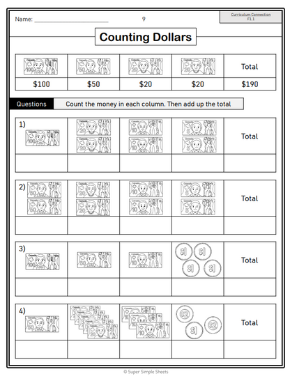 Grade 2 - Financial Literacy Unit - Ontario Math - Lesson/Workbook Bundle