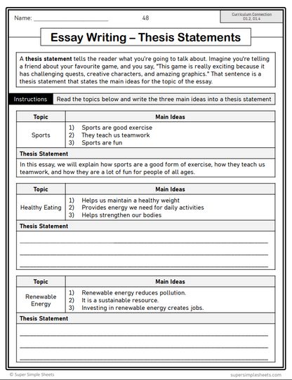 Grade 7 - Composition (Writing) Unit - Ontario Language - Lesson/Workbook Bundle