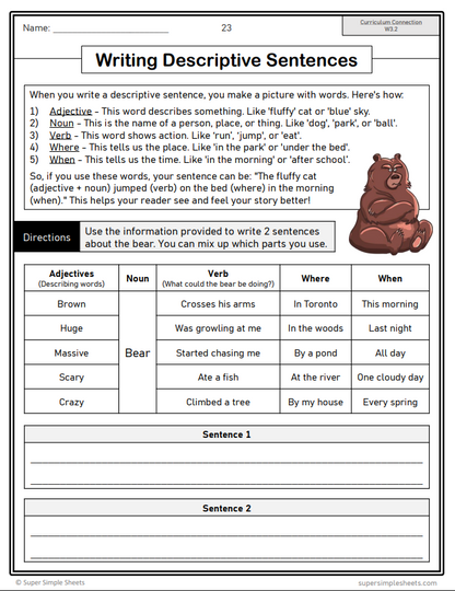 Grade 3 - Writing Unit - Alberta Language ELA - Lesson/Workbook Bundle