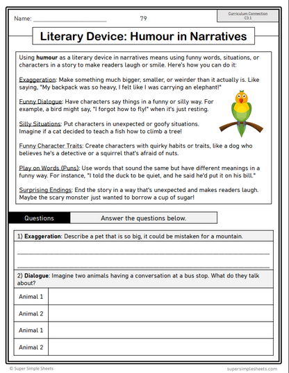 Grade 5 - Reading Comprehension Unit - Ontario Language - Lesson/Workbook Bundle