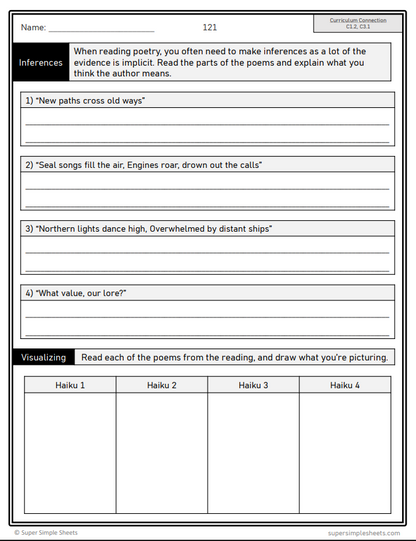 Grade 5 - Reading Comprehension Unit - Ontario Language - Lesson/Workbook Bundle