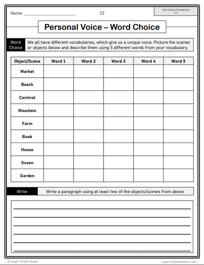 Grade 8 - Writing Unit - Alberta Language ELA - Lesson/Workbook Bundle
