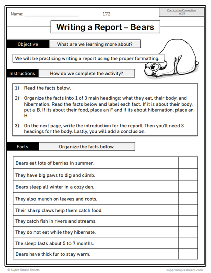 Grade 2 - Composition (Writing) Unit - BC Language - Lesson/Workbook Bundle