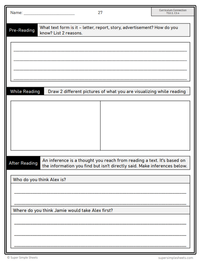 Grade 3 - Reading Comprehension Unit - Alberta Language - Lesson/Workbook Bundle