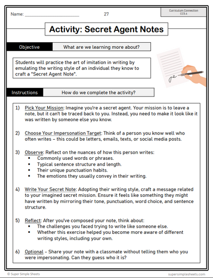 Grade 5 - Writing Unit - Saskatchewan Language - Lesson/Workbook Bundle