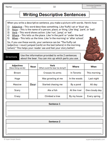 Grade 3 - Writing Unit - Manitoba Language - Lesson/Workbook Bundle