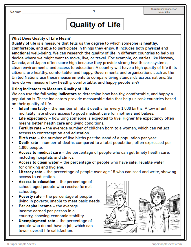 Grade 8 - Economic Development and Quality of Life - Ontario Geography Bundle