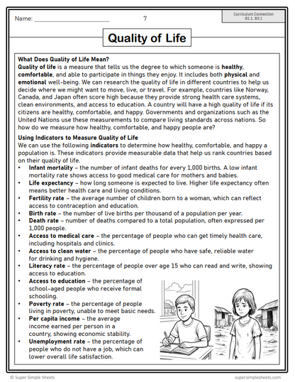 Grade 8 - Economic Development and Quality of Life - Ontario Geography Bundle