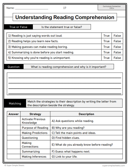 Grade 3 - Reading Comprehension - Saskatchewan Language - Lesson/Workbook Bundle