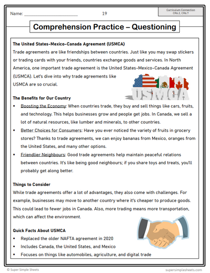 Grade 6 - Reading Comprehension - Saskatchewan Language - Lesson/Workbook Bundle