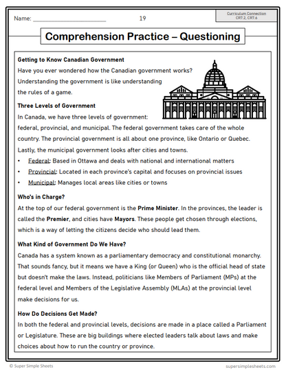 Grade 7 - Reading Comprehension - Saskatchewan Language - Lesson/Workbook Bundle