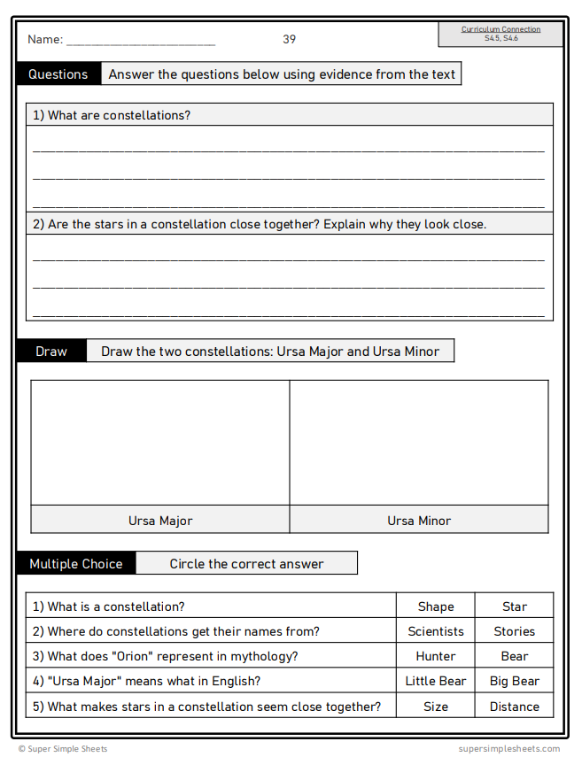 Grade 4 - Space Unit - Alberta Science - Lesson/Workbook Bundle