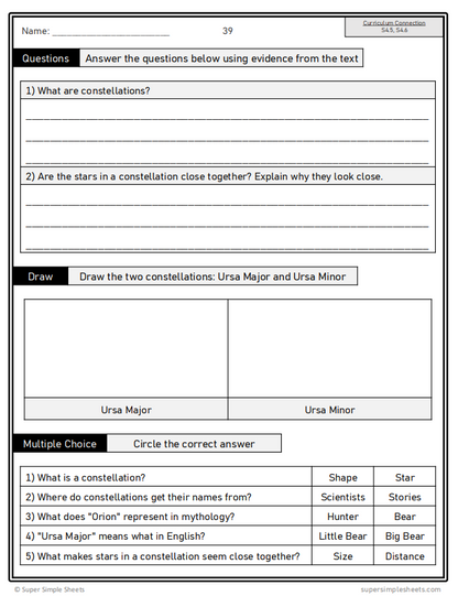 Grade 4 - Space Unit - Alberta Science - Lesson/Workbook Bundle