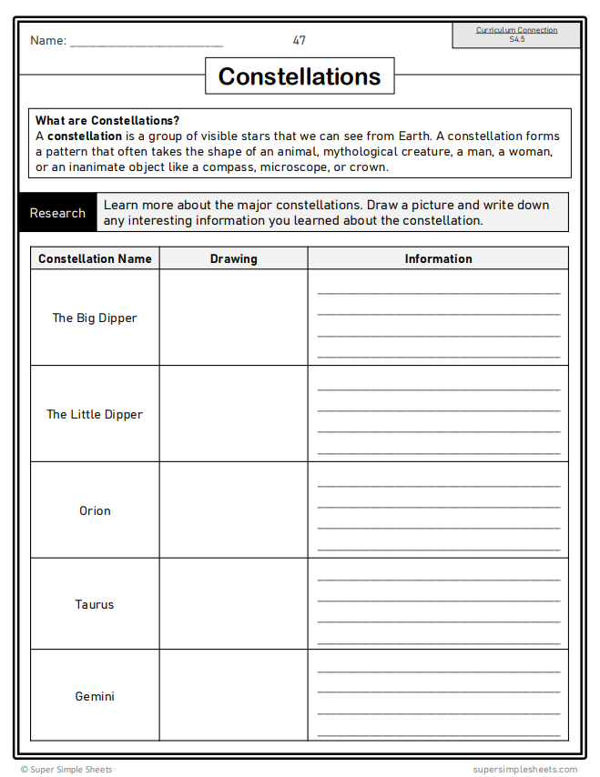 Grade 4 - Space Unit - Alberta Science - Lesson/Workbook Bundle