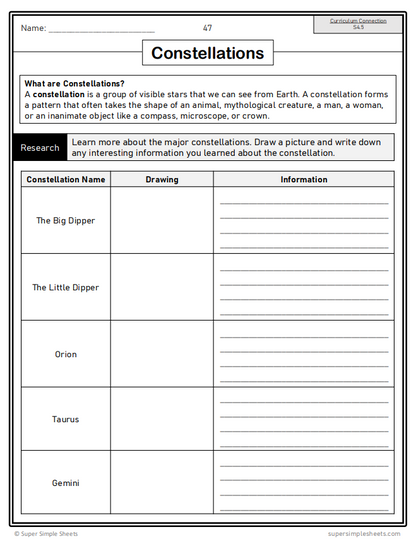 Grade 4 - Space Unit - Alberta Science - Lesson/Workbook Bundle