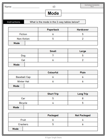 Grade 2 - Data Literacy and Probability - Ontario Math - Lesson/Workbook Bundle
