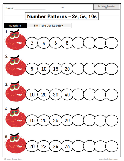 Grade 1 - Algebra - Patterns, Equations - Ontario Math - Lesson/Workbook Bundle