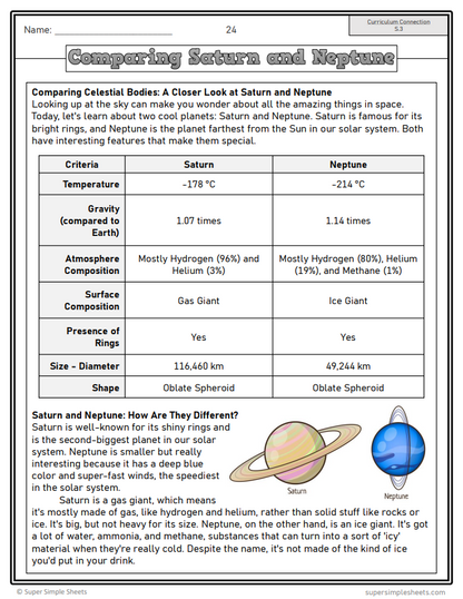 Grade 6 - Space Unit - Alberta Science - Lesson/Workbook Bundle