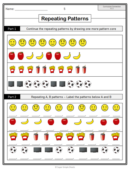 Grade 5 - Algebra - Patterns, Equations - Ontario Math - Lesson/Workbook Bundle