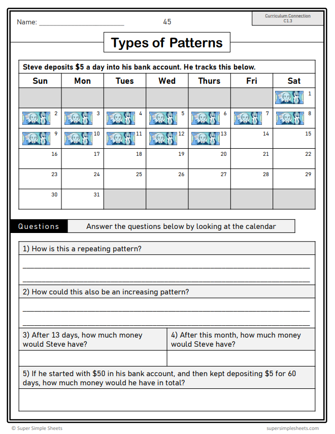 Grade 6 - Algebra - Patterns, Equations - Ontario Math - Lesson/Workbook Bundle