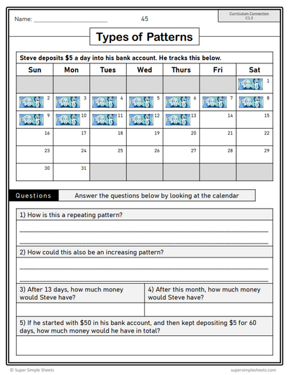 Grade 6 - Algebra - Patterns, Equations - Ontario Math - Lesson/Workbook Bundle