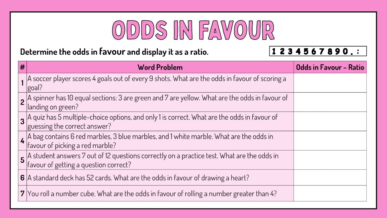 Grade 7 - Data Literacy and Probability - Ontario Math - Lesson/Workbook Bundle