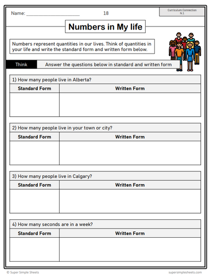 Grade 4 - Number Unit - Alberta Math - Lesson/Workbook Bundle
