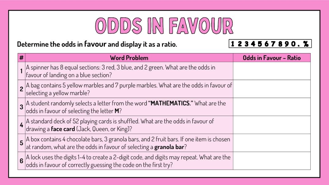 Grade 8 - Data Literacy and Probability - Ontario Math - Lesson/Workbook Bundle