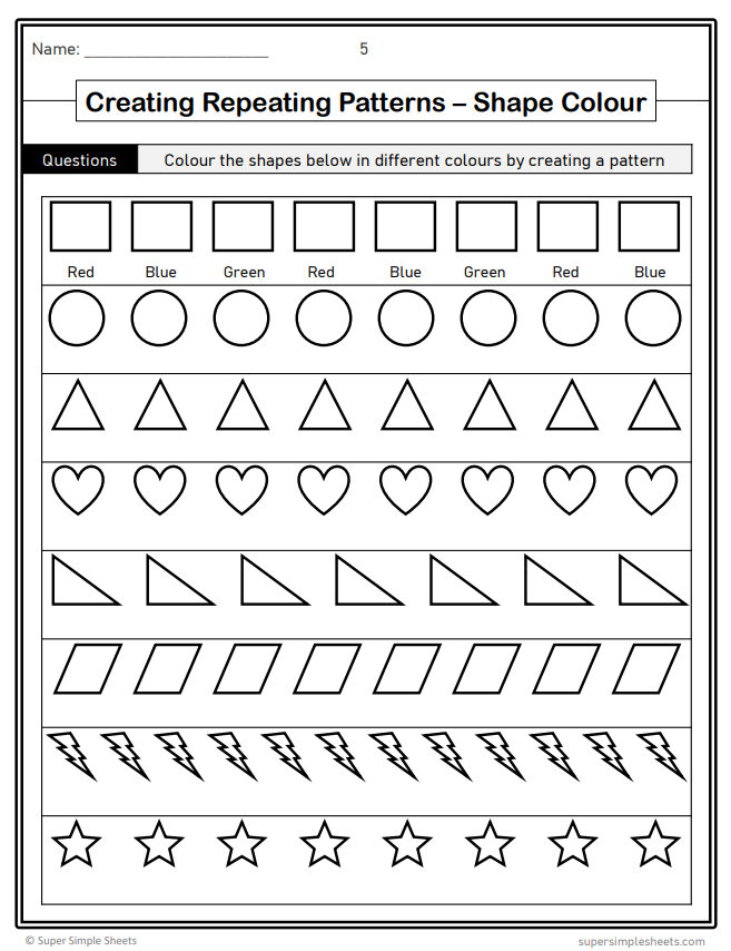Grade 1 - Patterning and Equations Unit - BC Math - Lesson/Workbook Bundle