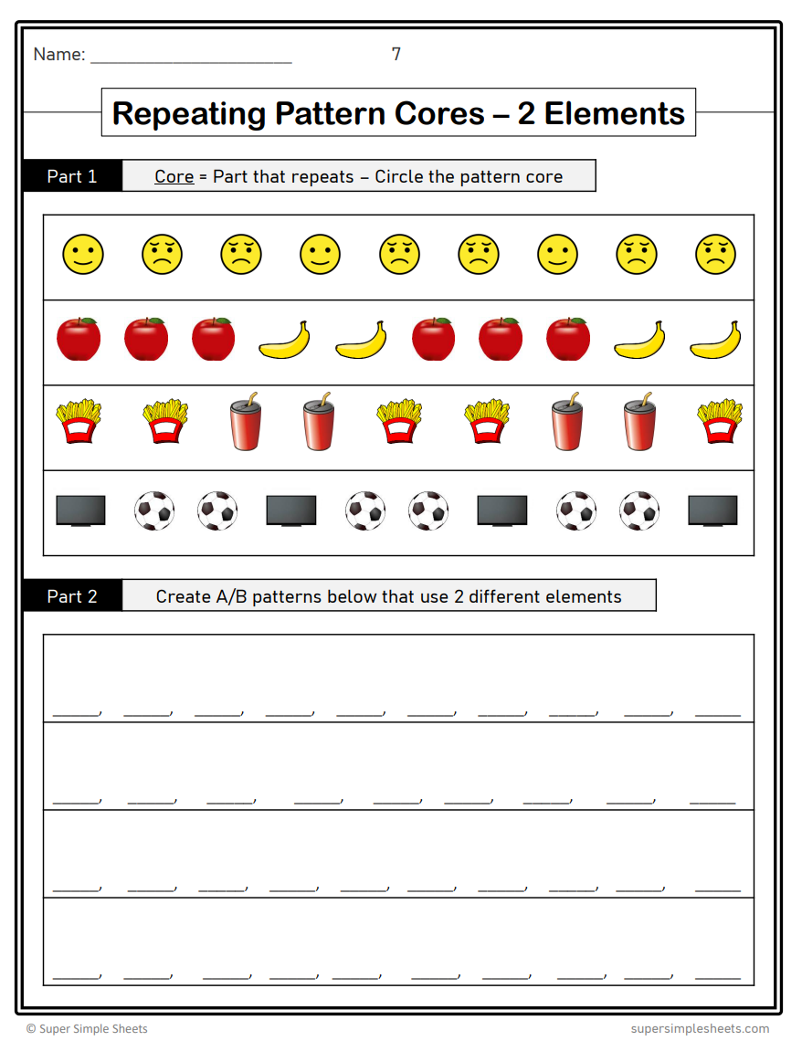 Grade 2 - Patterning and Equations Unit - BC Math - Lesson/Workbook Bundle