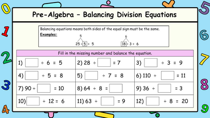 Grade 6 - Patterning and Equations Unit - BC Math - Lesson/Workbook Bundle