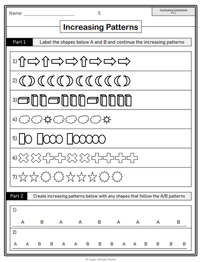 Grade 6 - Patterning and Equations Unit - BC Math - Lesson/Workbook Bundle
