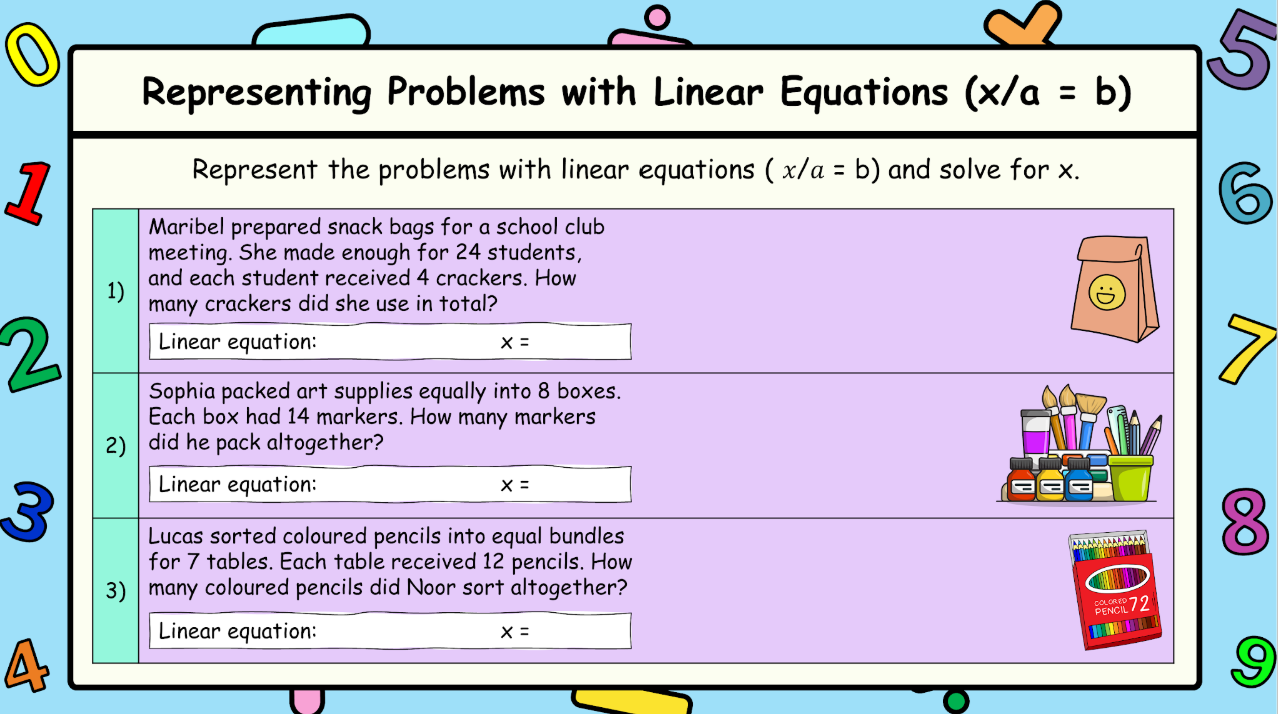 Grade 7 - Patterning and Equations Unit - BC Math - Lesson/Workbook Bundle