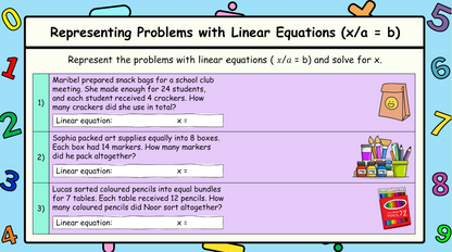 Grade 7 - Patterning and Equations Unit - BC Math - Lesson/Workbook Bundle