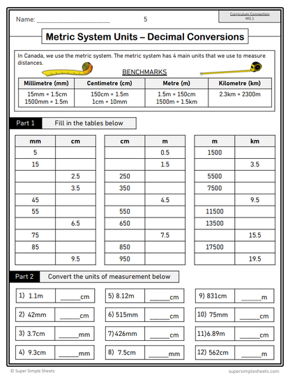 Grade 6 - Measuring Unit - BC Math - Lesson/Workbook Bundle