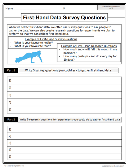 Grade 5 - Statistics Unit - BC Math - Lesson/Workbook Bundle